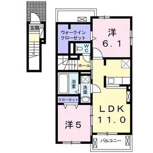 エスポワール リアン A【2階】の間取り