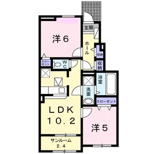 シェルブルーⅢB【1階】の間取り