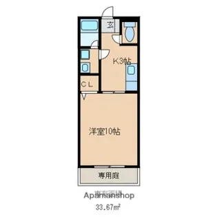 ミルーム津福【1階】の間取り