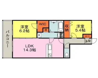 ムーンコート梅満【4階】の間取り