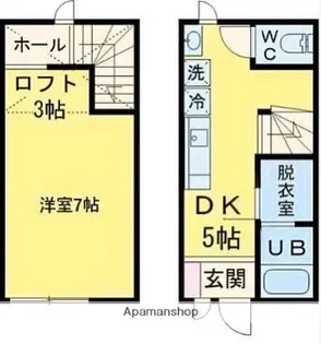 1DKの間取り画像