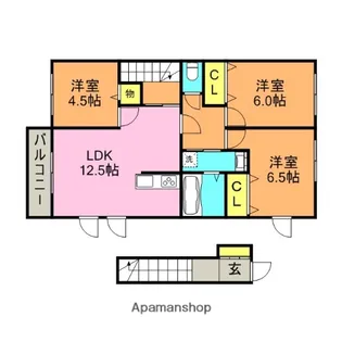 カストル【B202号室】の間取り