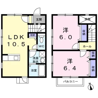 ジェイズタウンB【1階】の間取り