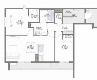 シエン・ド・デミオ 一番館【2階】の間取り
