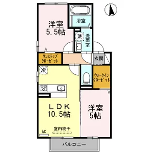 ワレア城前 B棟【2階】の間取り