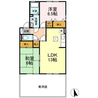 ラ・マーシャ B棟【1階】の間取り