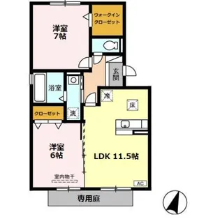 グラン・ドミール古賀 B棟【1階】の間取り