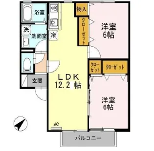 2LDKの間取り画像