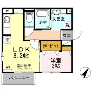 セジュール合川南 A棟【2階】の間取り
