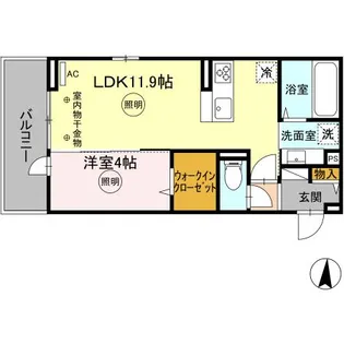 DーROOM津福今町【2階】の間取り