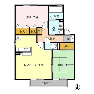 ヴェル・プロフォーン B棟【2階】の間取り