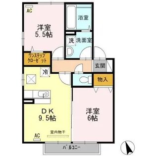 グリーン カトレア【1階】の間取り