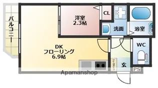 THE NOBLES 聖マリア病院前【3階】の間取り