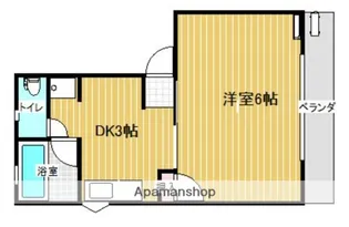 中尾山コーポ【102号室】の間取り