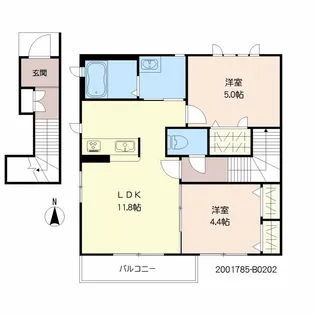 シャーメゾン国分 B棟【2階】の間取り