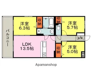 GRAN GRACE久留米南Ⅰ【1階】の間取り