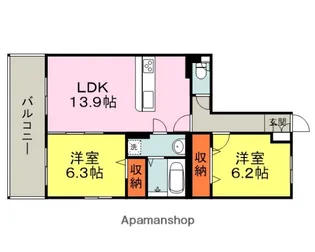 GRAN GRACE久留米南Ⅱ【3階】の間取り