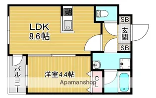 (仮称)小頭町賃貸マンション【201号室】の間取り