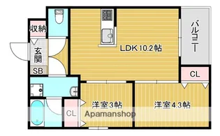 (仮称)小頭町賃貸マンション【203号室】の間取り