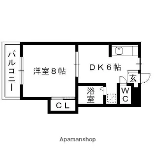 シャトレ新町【4階】の間取り