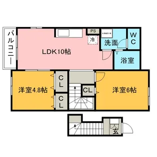 メゾン・ド・ボヌール【2階】の間取り