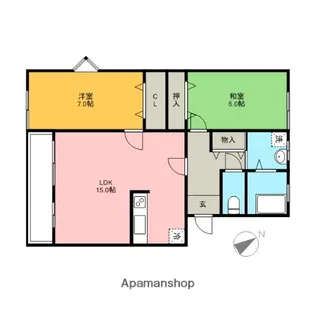 和楽園ハイツ壱番館【2階】の間取り