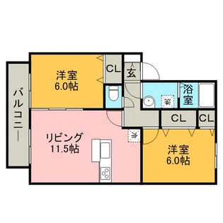 フォンテーヌ【1階】の間取り