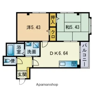 クレイドル室見B棟【2階】の間取り
