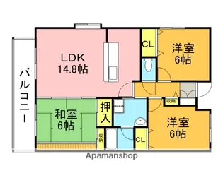 インペリアル大賀【3階】の間取り