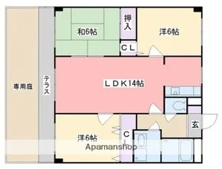 パストラル三寿【6階】の間取り