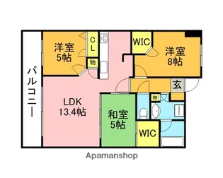 イニシア愛宕浜【9階】の間取り