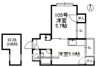 ベルクハイム【1階】の間取り