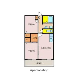 横町ツインハイツ【2階】の間取り