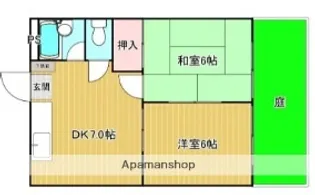 グリーンハイツ上山門【F1号室】の間取り