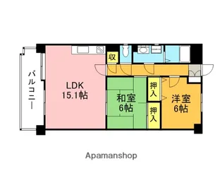 グランデ姪の浜【6階】の間取り