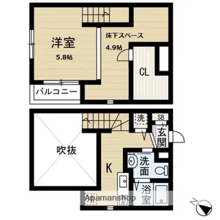 Kコーポ伊都【205号室】の間取り