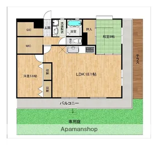 アムール室見Ⅱ【1階】の間取り