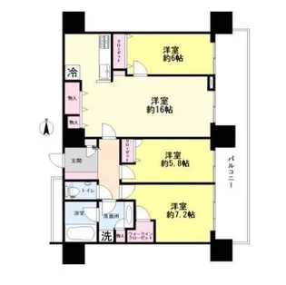 リベーラガーデンマリナタワー【2505号室】の間取り