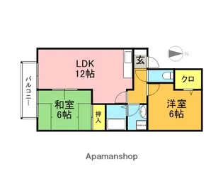 2LDKの間取り画像