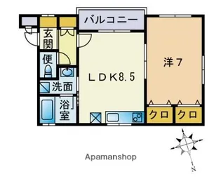 ゼファールミエ姪浜【102号室】の間取り