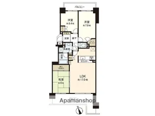 リベーラガーデンセントラルウエスト【506号室】の間取り