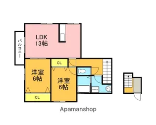 アムール姪浜【2階】の間取り