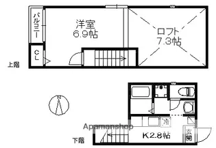 コスモ九大南【2階】の間取り