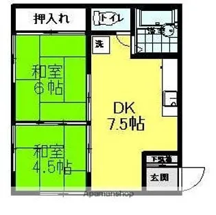 ガーデンハイツ前原【205号室】の間取り