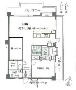 コスモ小戸公園ベイウイング【2階】の間取り