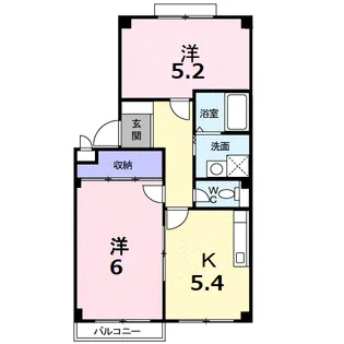 クレセントコーポ藤Ⅰ【2階】の間取り