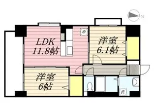 アルページュ西新【7階】の間取り