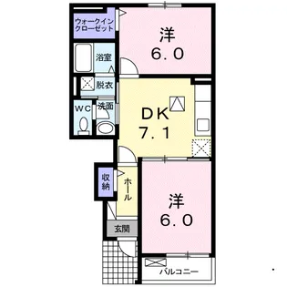 ジュネスコート【1階】の間取り