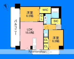 モンフェリオ西都【6階】の間取り