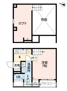 CUSTA次郎丸【2階】の間取り